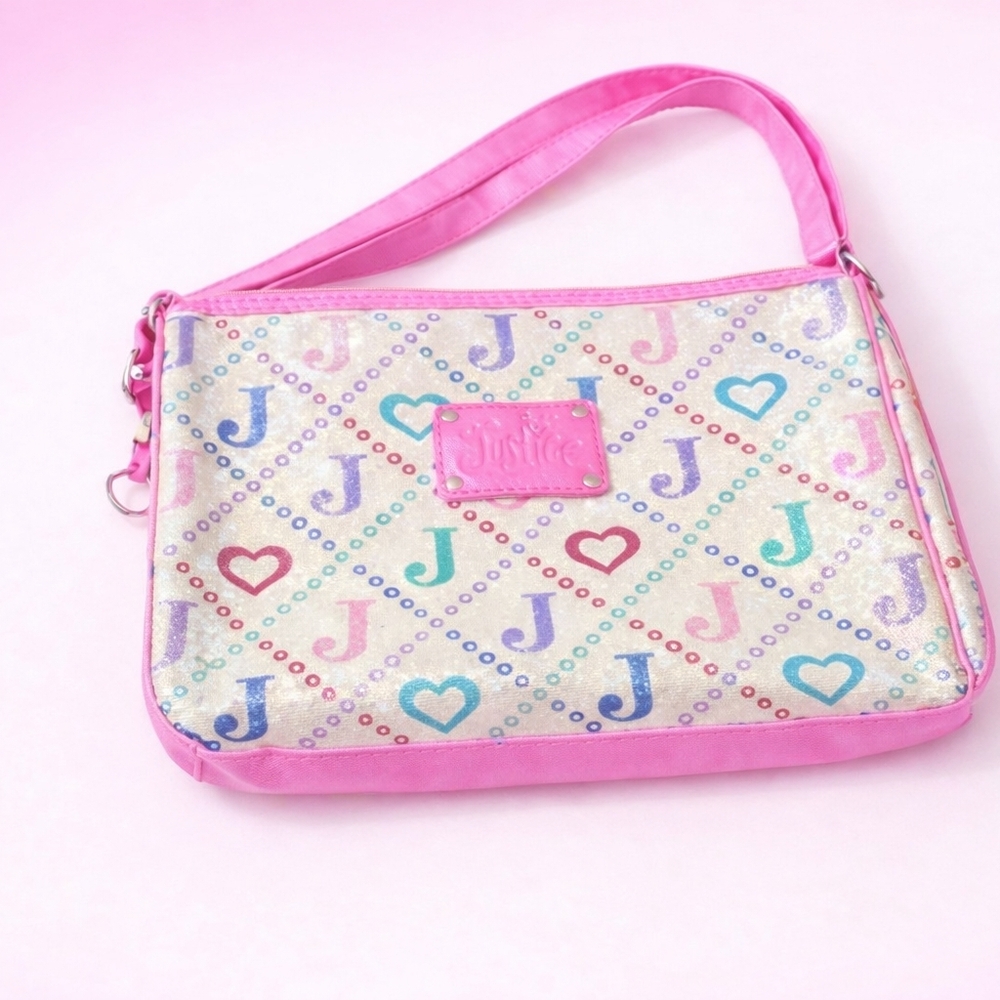 Justice Pink Heart Shoulder Bag – Sparkly Valentine’s Day Purse